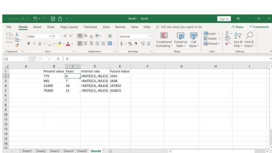Book1 - Excel Sign in - AutoSave of no- File Home Insert X Comments Draw Page Layout Formulas Data Review View Help Tell me w