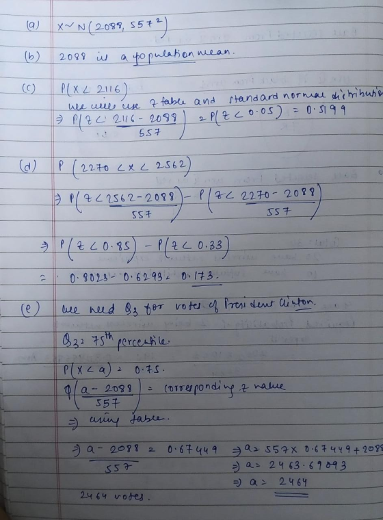 a) x~ N(2089, 557) (6) 2088 in a population mean. P(X2 2116) 0.5199 We well use a table and standard normal distribution 7 PL