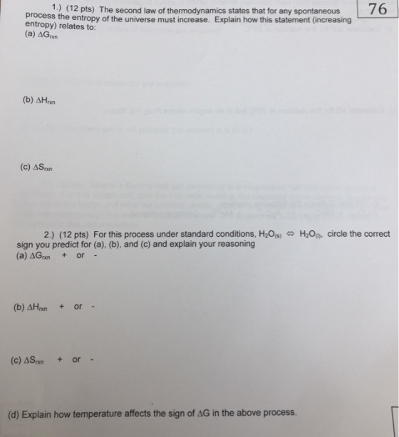The second law of thermodynamics states that for a