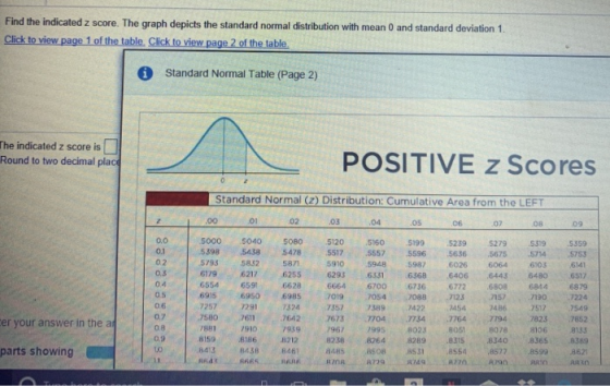 Find the indicated z score. The graph depicts the standard normal distribution with mean 0 and standard deviation 1. Click to
