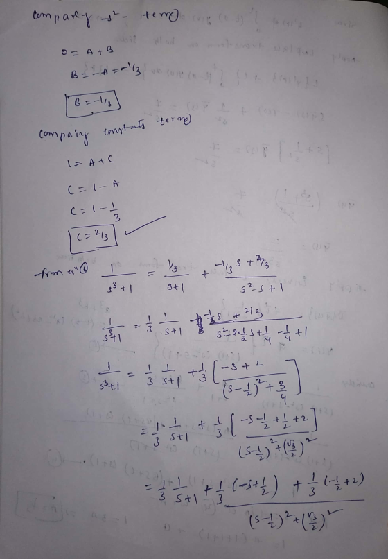 Company - temo O=A+B BE-=-113 B = -1/3 compainz constats termo I=A+C (=1-A c=1-1 3 c=213 from a Q V3 -15 + 73 = + 33+1 3+1 s