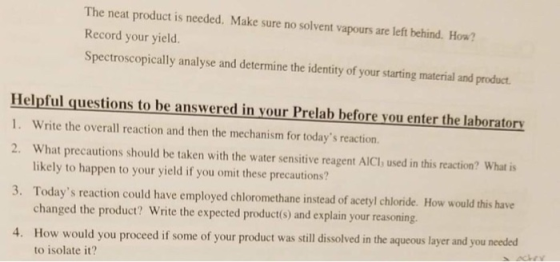 The neat product is needed. Make sure no solvent vapours are left behind. How? Record your yield. Spectroscopically analyse a