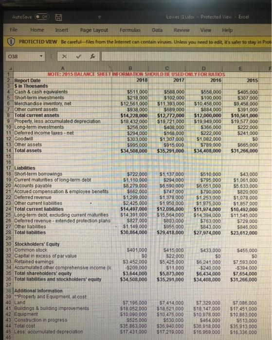 AutoSave on H Lowes (lxlsx - Protected View - Excel File Home Insert Page Layout Formulas Data Review View Help PROTECTED VIE