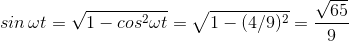 sin wt = V1 -coswt = V1 -(4/9)2 =