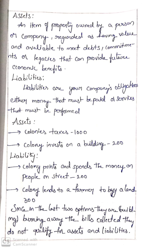 Assets ond avajable to meet debts/ (ommitme- cconomdc benett Liabiuore yeu-n Compo ether Asset |ー→ Colonies·taxes-looo colony