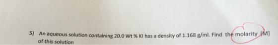 Please show all work!An aqueous solution contain 2
