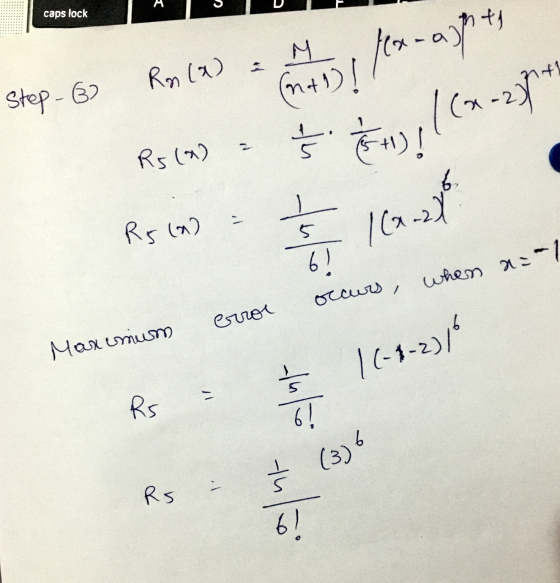 PU JULA Step-6) R (x) = 4 fex-apps Rs (9) - 5 ,160-231 Rs (A) = ţ 1 (x-2) error occurs when a=- Maximum ţ 16-1-2)/ Ś (336 to