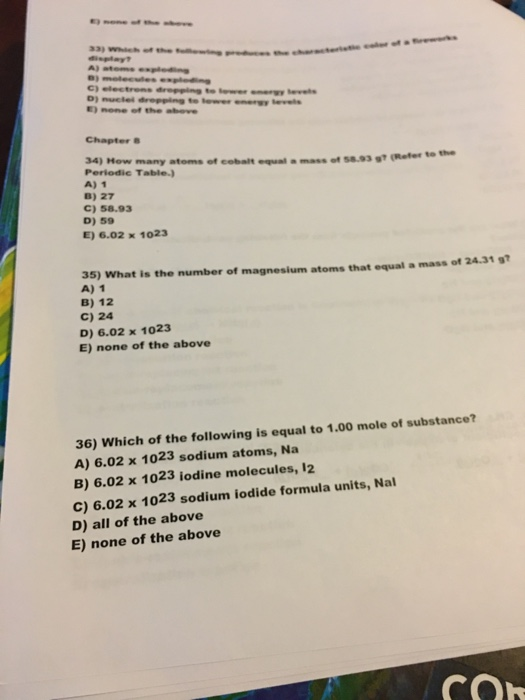 A) C) electrons directo r y D) nutes dregte weerwyl E) none of the above 5.93 Teter Chapter 34) Mow many atoms of cobalt quad