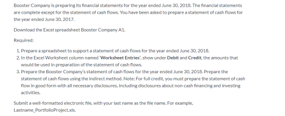 Booster Company is preparing its financial statements for the year ended June 30, 2018. The financial statements are complete