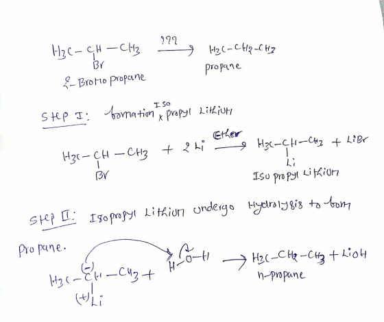 ๆๆๆ H₂C-CH-CH3 g H3C-CH2-CH2 propane 37 2- Bromo propane I SO Step I; formation & Propyl Lithium Ether e H3c-CH-CH3 + ghi H₃c