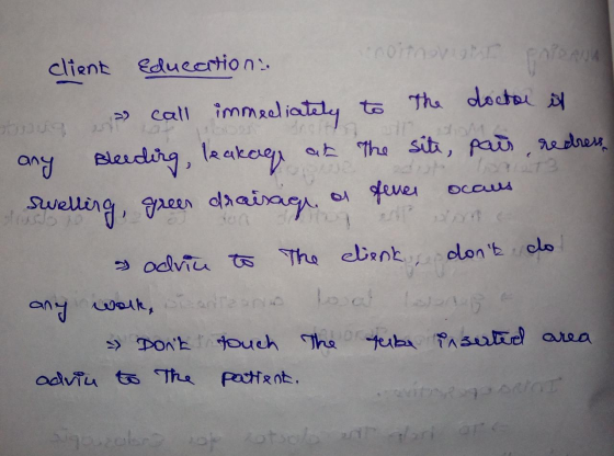 client Education noithonials PAPORNAL strong and call immediately to the doctor it any bleeding, leakage at the site, pais, r