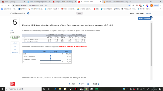 E Fresno City College X State Center Single-Signon Servix E c tg1B - 25096 - 2020 Spring - x B Ch 13 Exercises Part 1 X C Exe