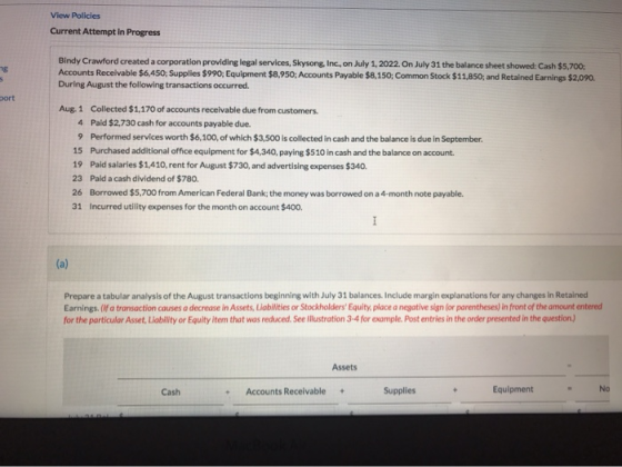 View Policies Current Attempt in Progress Bindy Crawford created a corporation providing legal services, Skysong, Inc., on Ju
