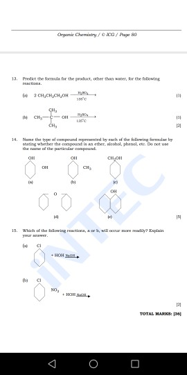 Organic Chem/ 100 / Page 80 13. Predict the formula for the product other than water. For the following ruction ( 2 CH CH CH