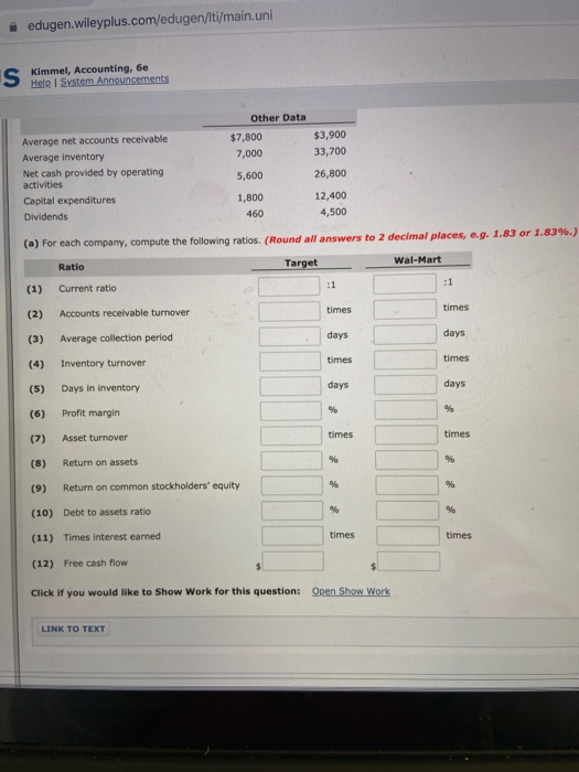 .edugen.wileyplus.com/edugen/lti/main.uni Kimmel, Accounting, 6e Help System Announcements Other Data $7,800 7,000 5,600 Aver