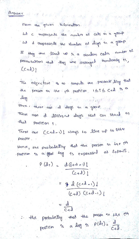 Let С eepoesents 4ke nun.oes of cats ?n a ㅋ。 Slepsesets the ,,ト 4e pessee th ince / these ade ete PeoPle C+d - C+d the psobal C+