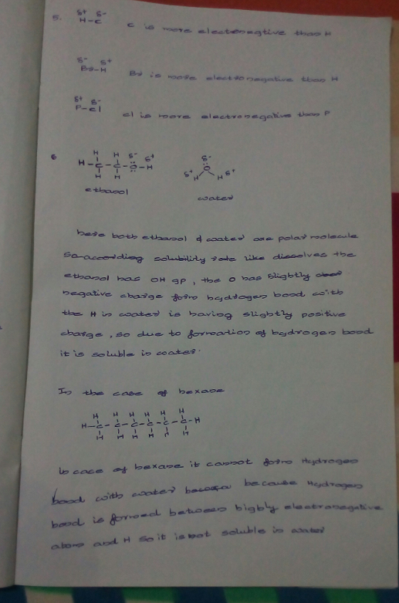 more electronegtive than t B -H Bo is wore electronegative than H ele is noore electronegative thous P etbausol aten e both e