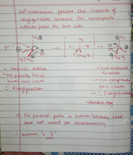 SN? малолі сим. Швили Ел і пALри, configuration because the nucleophile attacks from the back side. I.... C... Bo याप्प Clock