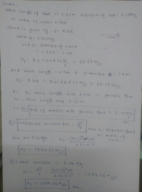 1 when L tentkof chain is o 60m o tation of bail : 86(wys ее /s en Cen so@) | Rate of rta ton tu; tf. 8heot«s stad = 6.217.y 衿) 2. Ciacle 2. 2. (35-17) Any