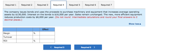 Required 1 Required 2 Required 3 Required 4 Required 5 Required 6 Required 7 The company issues bonds and uses the proceeds t