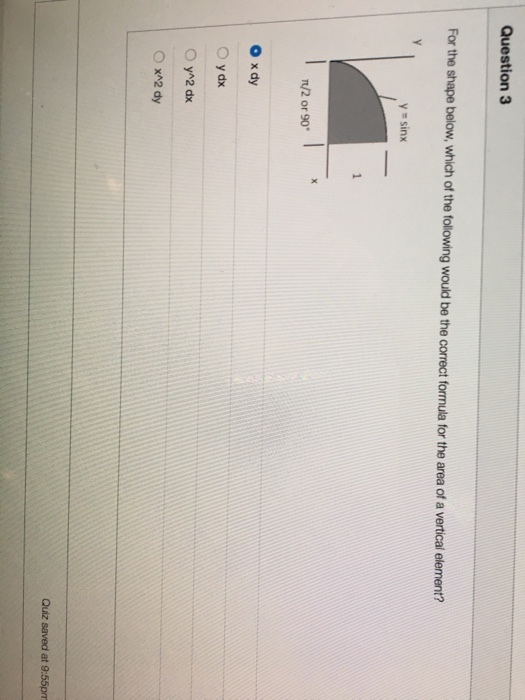For the shape below, which of the following would