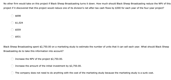 No other firm would take on this project if Black Sheep Broadcasting turns it down. How much should Black Sheep Broadcasting