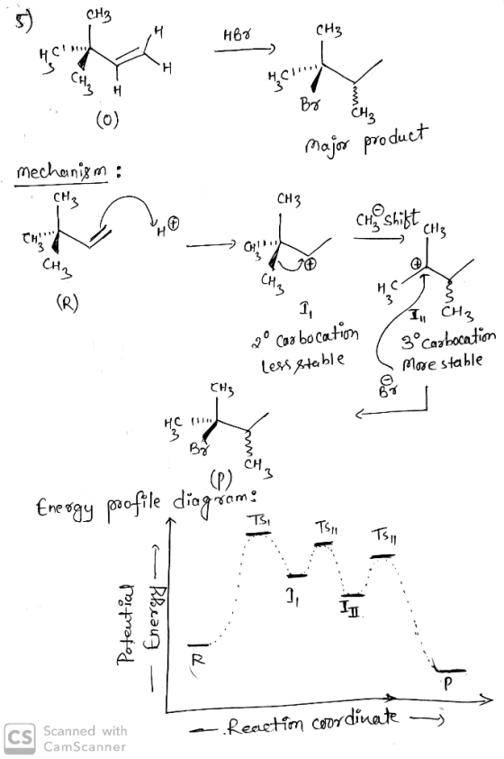 Hва CH3 want to HC! be CH3 H . Bir (0) Elz major product mechanism: - CH₂ CH3 CHo shift etis CH 1. 1 Ou dº Cas bocation utio