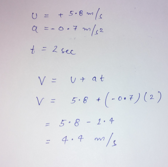 七 5-8 V= レナat 5.8 +(-0-7)(2 = =5-8-1-4 4 4