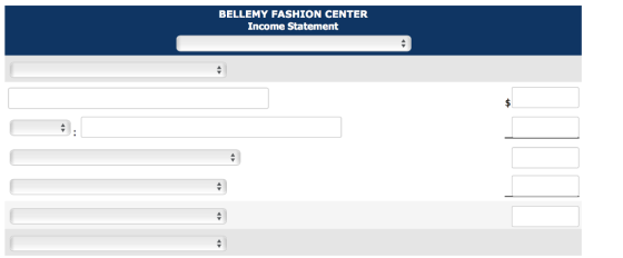 BELLEMY FASHION CENTER Income Statement