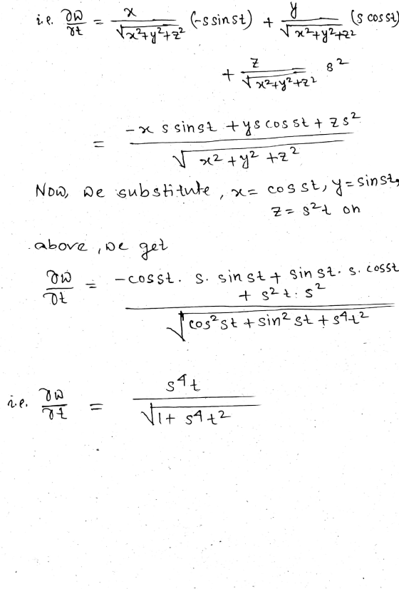 Sementara mer om Cssinst) + (5 cos sy 22. - x s sinsz tyscos st + Zs? 1 V x2 + y2 +₂² Now, we substitute, &e=cosst, y=sinst,