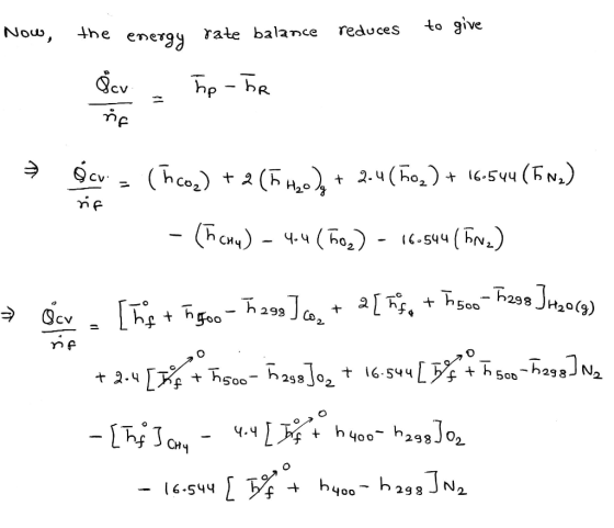 Now, the energy rate balance reduces to give ne ► ocv = (hcos) + 2 (7 the le+ 2.4(702) + 16.5v4 (5 na) - (Tou) – 4.4(702) - 1