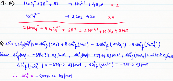 Q. a) Mnog +8Ht+ se - Mn2t + 4H2O X2 (2092 - → 2.02 +2e x 5 2 uno +56202 + 16Ht s 2 Mn2r + 10 202 + 8 H₂0 by 46 = 200;4) +10
