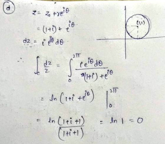 2= to trelo = (1+6) + . dz = i do do in Citit) & ln 1=0
