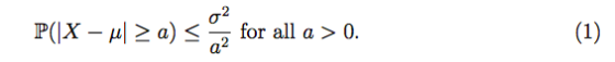 g2 P(|X – u > a) < for all a > 0. (1) a2