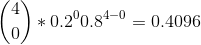 *0.2°0.84-0 = 0.4096 (0) * 0.20