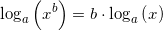 \small \log _a\left(x^b\right)=b\cdot \log _a\left(x\right)