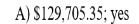 A) $129,705.35; yes
