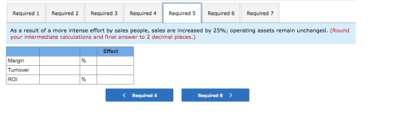 Required 1 Required 2 Required 3 Required 4 Required 5 Required 6 Required 7 As a result of a more intense effort by sales pe