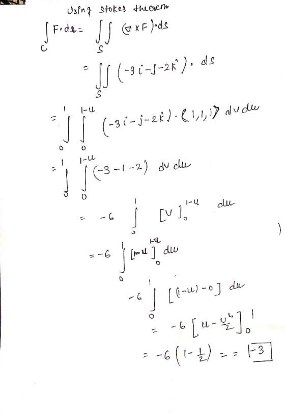 Using Stokes theorem Foda- (En XF gods HU 0 1-U -2) du cu -U لاح -3i-8-28°). ds jf (-31-j-21)-611,1) order 16-3-1-2) IM jome