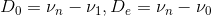 D_0 = \nu_n - \nu_1 , D_e = \nu_n - \nu_0