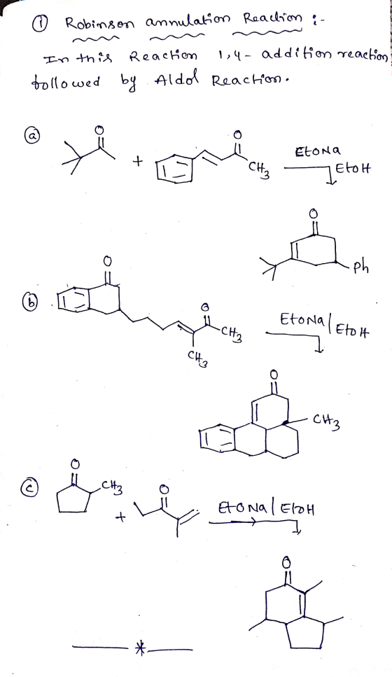 © Robinson annulation Reaction : mm In this Reaction 14- addition reaction: followed by Aldol Reaction. yione Etona 7 Etolt E