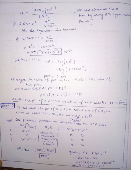 ch O20-2 [HCN] [oho We can eliminate the x [NO ] term by wring 5 to approximation = 2044105 = x² process. so, the equation w