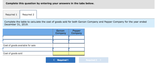 Complete this question by entering your answers in the tabs below. Required 1 Required 2 Complete the table to calculate the