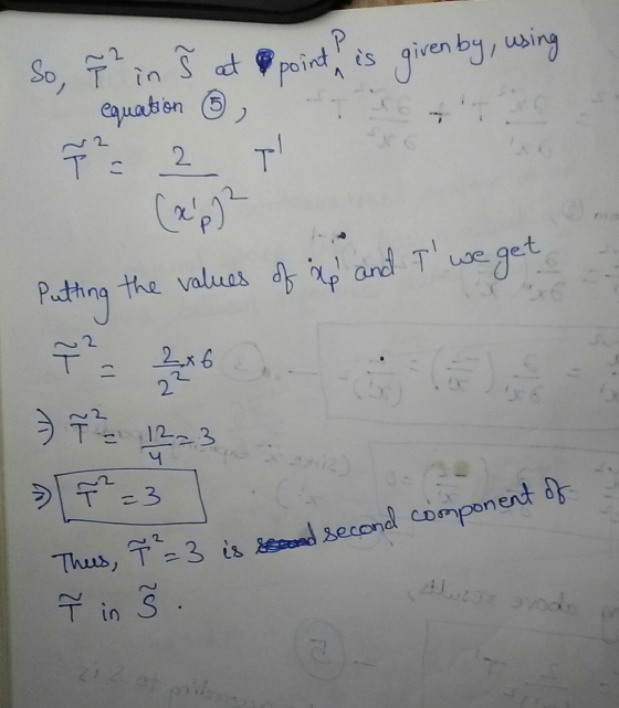 So, 7² in Š at point is given by, using equation ©, 7 2 T Putting the values of up and I we get 3 TE 1223 PD a is second seco