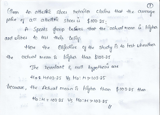 pyfee ol CLet at her伦fc shoes $103.2.5 belfe tHehe the Cbfectfue and hes to tesf cuh the acfual mean hihe103-95 Cic becucue, the Acual mean i hiho hon to3-as then Ho :H (03 s Vs Ho:03 9