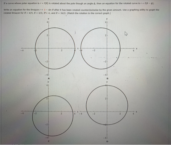 If a curve whose polar equation is r = f() is rotated about the pole though an angle $, then an equation for the rotated curv