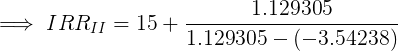 1.129305 IRRI = 15 + 1129305 - (-3.54238)