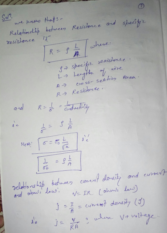 Soln. 尺elation-W between 尺esislance and sheeeye R→ Resistence 0 D lorsi and cursest and oh s