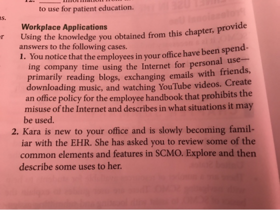 111UndLIUIUM to use for patient education. loyees in your office have been spend Workplace Applications ing the knowledge you