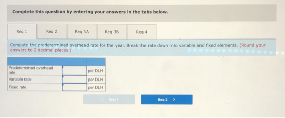 Complete this question by entering your answers in the tabs below. Reg 1 Reg 2 Reg 3A Reg 3B Reg 4 Compute the predetermined